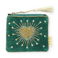 BY31® Etui Herz mit Sterne Dark green-light blue-gold