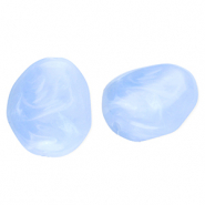 Acrylperlen Eierf&ouml;rmig Blue-marble