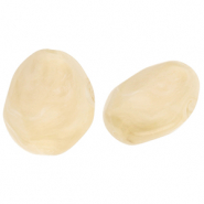 Acrylperlen Eierf&ouml;rmig Beige brown-marble