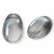 Acrylperlen Oval Grey-marble
