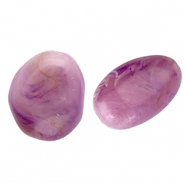Acrylperlen Eierf&ouml;rmig Purple-brown-marble