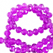 Top Glas Facett Perlen 6x4mm rondellen Tillandsia purple