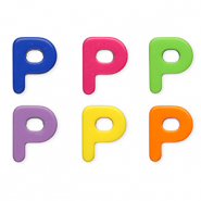 Buchstaben Perlen aus Acryl P Multicolour