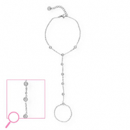 Handketten aus Stainless Steel - Rostfreiem Stahl Silver-crystal