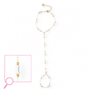 Handketten aus Stainless Steel - Rostfreiem Stahl Gold-crystal AB-white