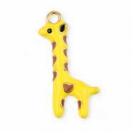 Stainless Steel - Rostfrei Stahl Anhänger Giraffe Yellow-brown-black