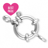 Stainless Steel - Rostfreiem Stahl Schmuckzubehör Rettungsring Verschluss 12mm mit Öse Silber