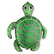 Geldbörse aus Leder Schildkröte Green-sand beige-black-white