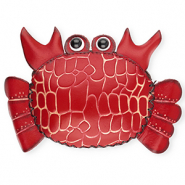 Geldbörse aus Leder Krabbe Red-sand beige-black-white