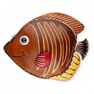 Geldbörse aus Leder Fisch Brown-sand beige-black-white