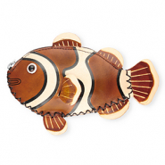 Geldbörse aus Leder Clownfisch Brown-sand beige-black-white