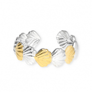 Ringe aus Stainless Steel - Rostfreiem Stahl Muschel Silver-gold