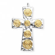 Stainless Steel - Rostfrei Stahl Anhänger Kreuz Silver-gold