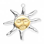 Stainless Steel - Rostfrei Stahl Anhänger Sonne Silver-gold