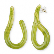 Trendy Resin Ohrringe / Ohrstecker Multicolour green