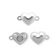 Metall Schmuckzubehör DQ® Magnetverschluss Herz Antiek zilver (nikkelvrij)
