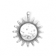 Metall Anhänger DQ® Sonne Antiek zilver (nikkelvrij)