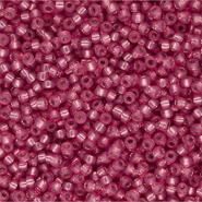 Miyuki Rocailles 11/0 Silverlined Alabaster Dyed Dark Rose 11-646