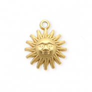 Stainless Steel - Rostfrei Stahl Anhänger Sonne Gold
