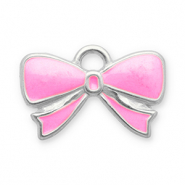 Stainless Steel - Rostfrei Stahl Anhänger Schleife Silver-pink