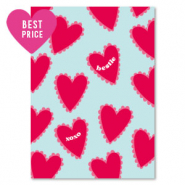 Schmuck Karten "bestie xoxo" Light blue-red