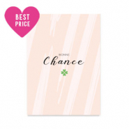 Schmuck Karten "Bonne Chance" Beige pink