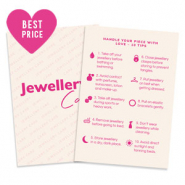 BY31® Schmuck Karten "Jewellery care" Englisch Off white-pink