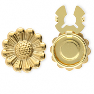 Knopfabdeckung aus Stainless Steel - Rostfreiem Stahl Blume Gold