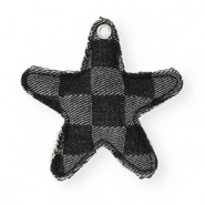 Statement-Anhänger Stern Denim-Look Black-grey