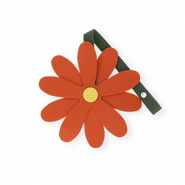 Statement-Anh&auml;nger Blume Terracotta red-yellow-dark green