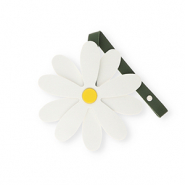 Statement-Anhänger Blume White-yellow-dark green