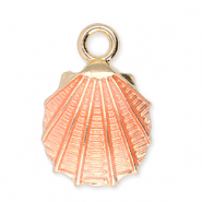 Metall Anhänger Muschel Gold-peach pink