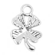 Metall Anhänger Glücksklee Silver
