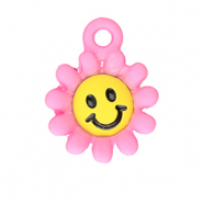 Metall Anhänger Blume Pink-yellow