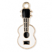 Metall Anhänger Gitarre Gold-white-black