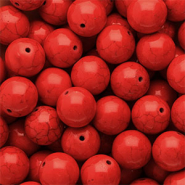 Perlen Keramik 16 mm Red