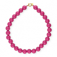 BY31&reg; 16 mm Acrylperlen Kette shiny Rose violet 17-2624 TCX-gold