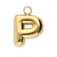Stainless Steel - Rostfrei Stahl Anhänger Buchstaben P Gold