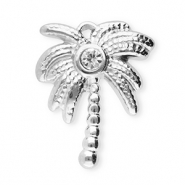 Stainless Steel - Rostfrei Stahl Anhänger Palme Silver-transparent