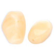 Acrylperlen Rechteck Vanilla yellow-marble