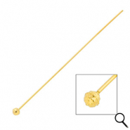 BY31® Stainless Steel - Rostfrei Stahl Schmuckzubehör Nietstifte mit Kugel 70 mm Gold