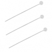 BY31® Stainless Steel - Rostfrei Stahl Schmuckzubehör Nietstifte mit Kugel 35 mm Silver
