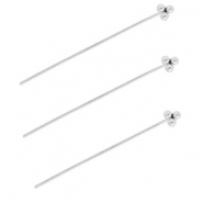 BY31® Stainless Steel - Rostfrei Stahl Schmuckzubehör Nietstifte mit Kugeln 35 mm Silver