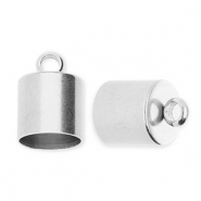 Stainless Steel - Rostfrei Stahl Schmuckzubehör Endkappen Ø8 mm mit Öse Silver