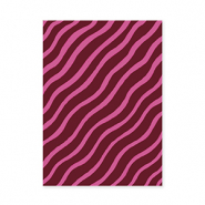 BY31&reg; SchmuckKarten Wellenlinien Bordeaux red-fuchsia