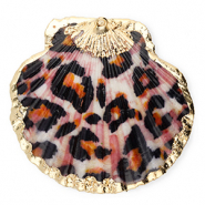 Muschel Anhänger Specials Jakobsmuschel Leopard Black-orange-gold