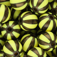 16 mm DQ® Acrylperlen mit Streifen Yellow-golden brown