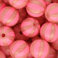 16 mm DQ® Acrylperlen mit Streifen Coral pink-peach pink
