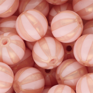 16 mm DQ® Acrylperlen mit Streifen Light pink-peach pink