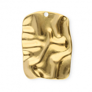 Stainless Steel - Rostfrei Stahl Anhänger Rechteck Gold